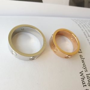 Love Ring screw ring Silver Rose gold 6 7 8 9 10